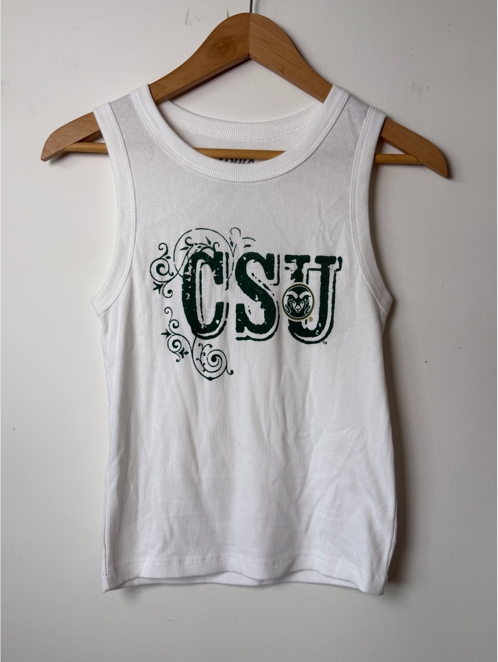 Blue 84 CSU Rams Tank Top White Womens medium cropped